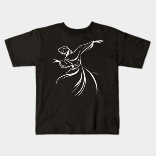 The Dervish Relationship Between Man And God Line Art Kids T-Shirt